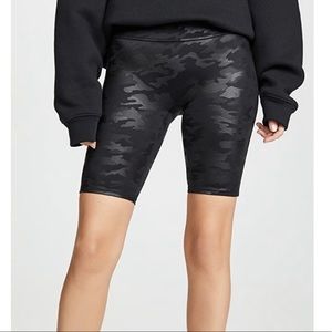 Spanx Faux Leather Camo Bike Shorts